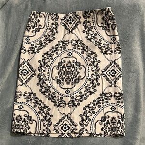 Elegant Black and White Patterned Skirt